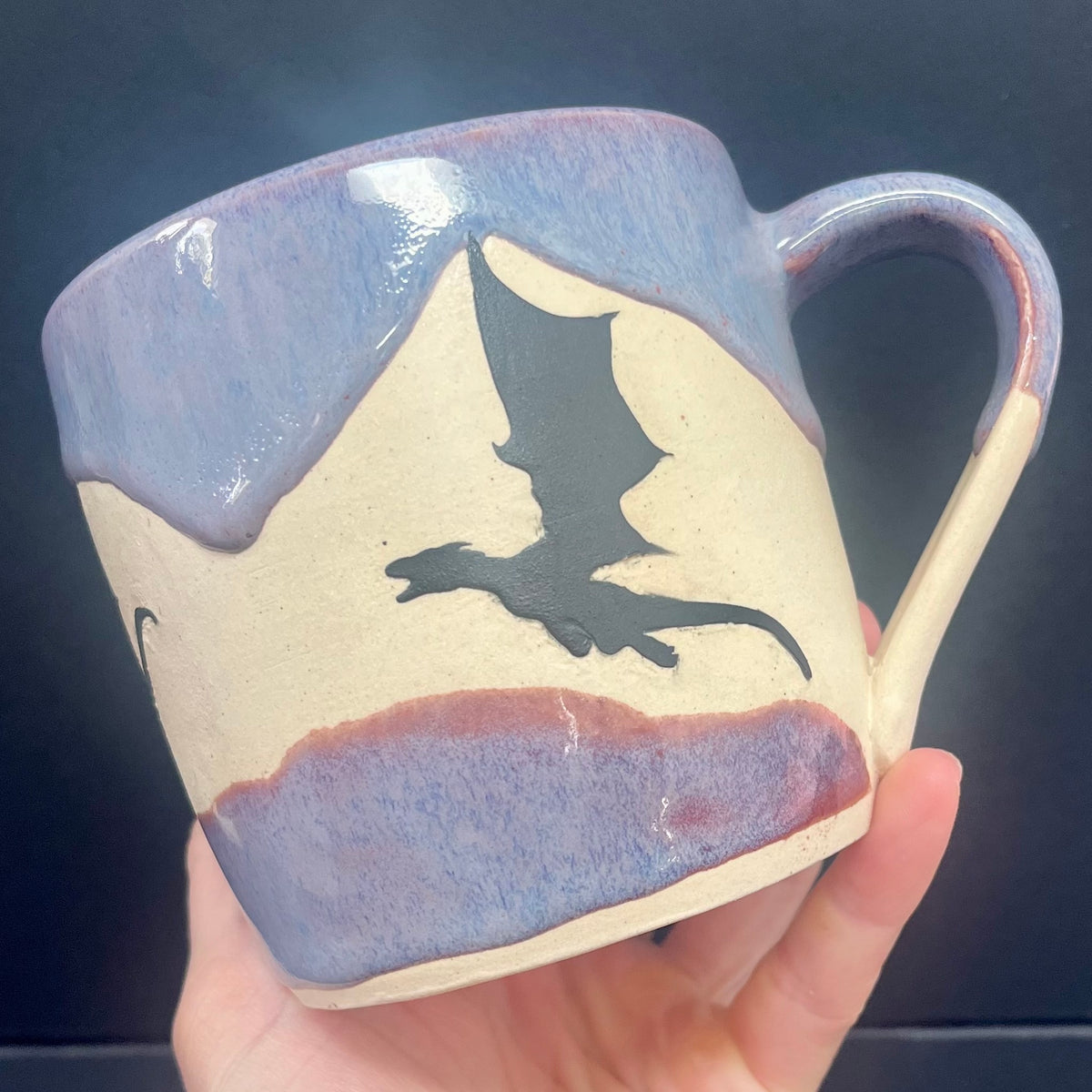 Periwinkle Three Dragon Mug