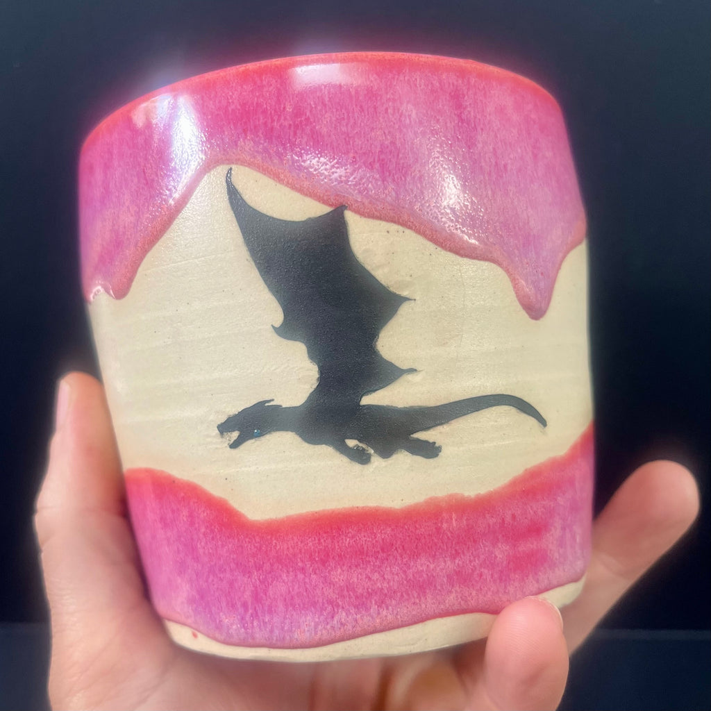 Hot Pink Three Dragon Mug