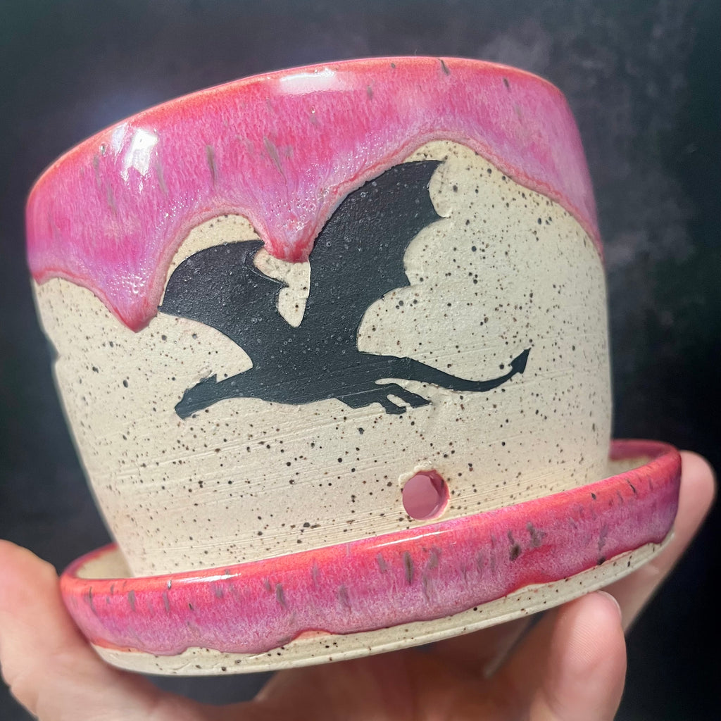 Hot Pink Three Dragon Planter