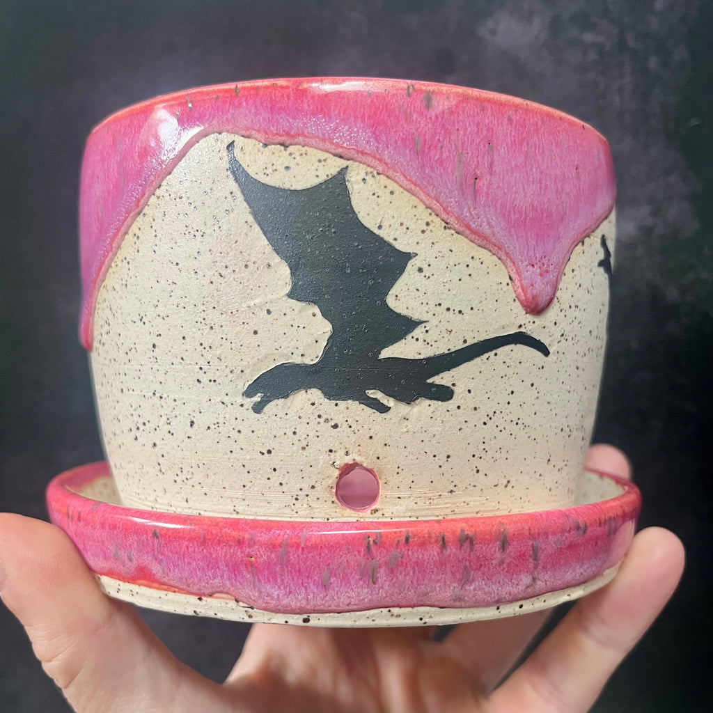 Hot Pink Three Dragon Planter