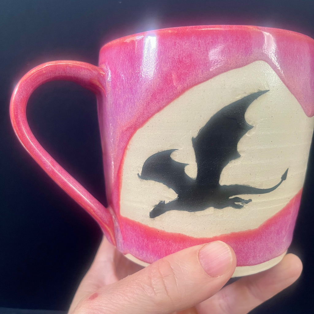 Hot Pink Three Dragon Mug