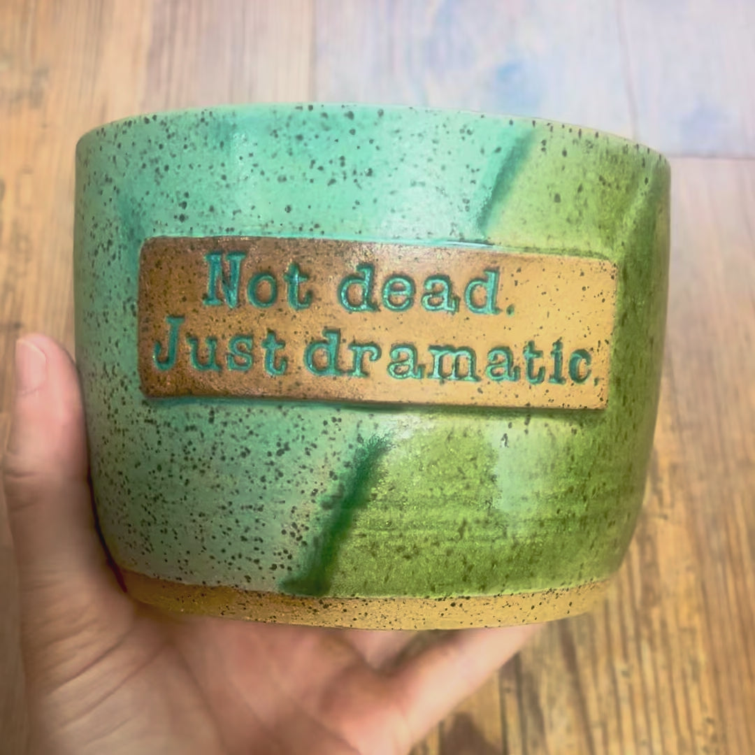Not Dead, Just Dramatic Cache Pot Planter