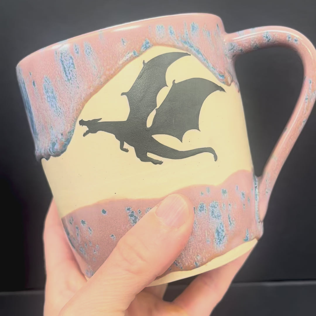 Wildflower Purple Three Dragon Mug