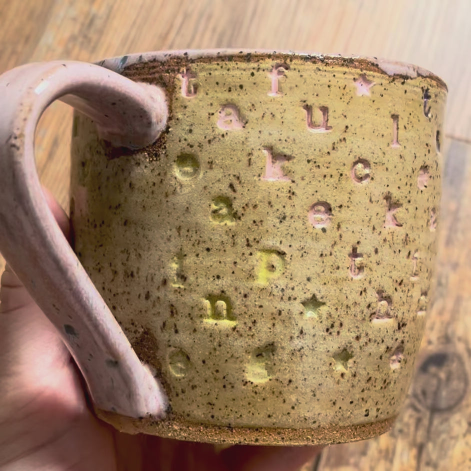 "Take the f*cking leap" 14 oz. mug in wildflower purple