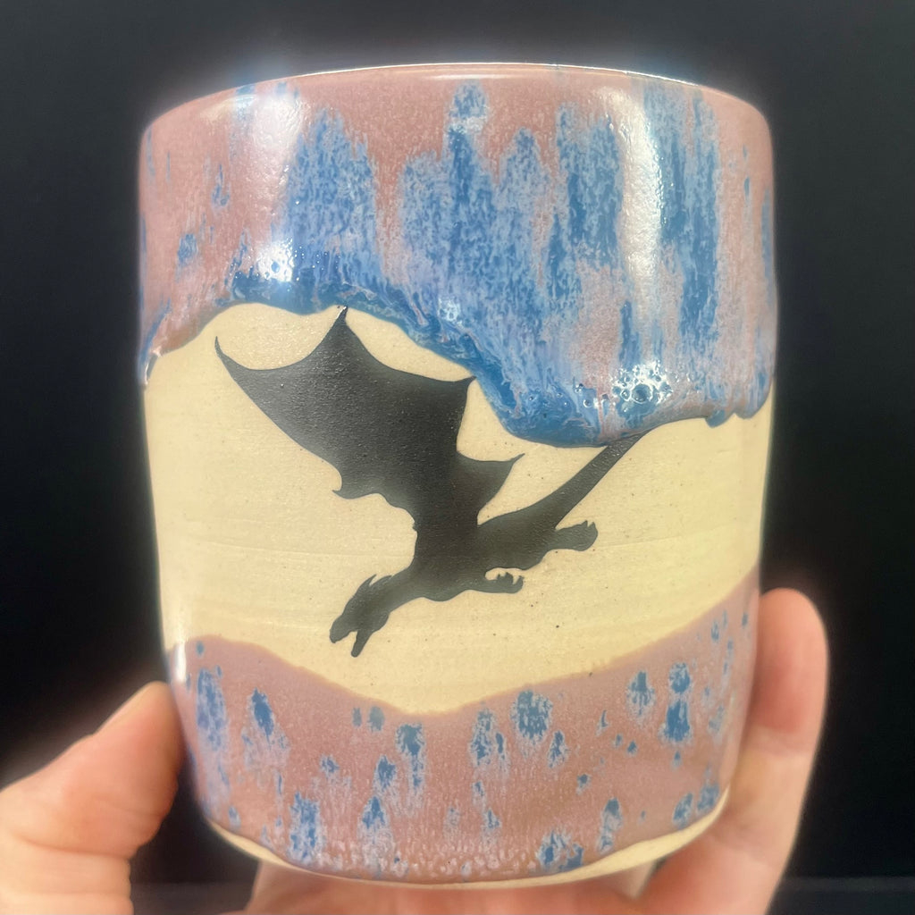 Wildflower Purple Three Dragon Mug