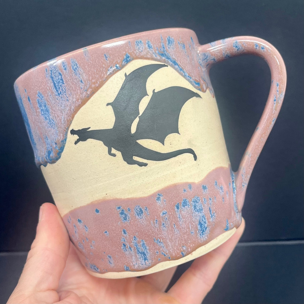 Wildflower Purple Three Dragon Mug