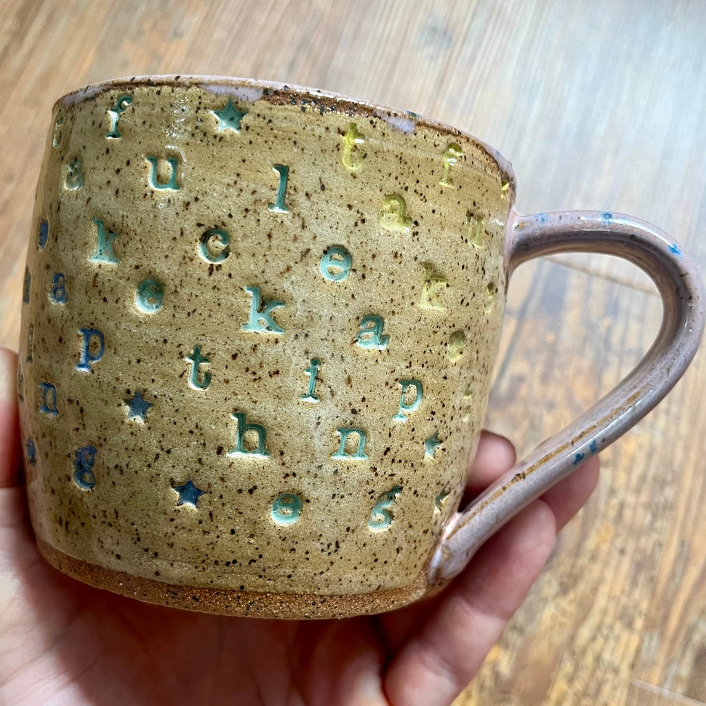 "Take the f*cking leap" 14 oz. mug in wildflower purple